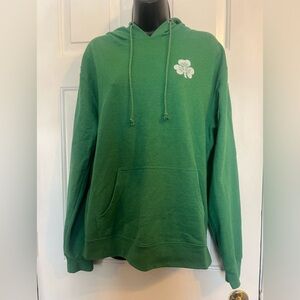 Green Hoodie with Shamrock Design